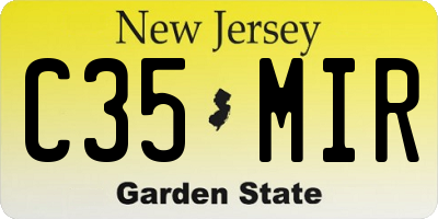 NJ license plate C35MIR