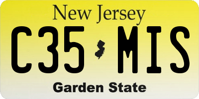 NJ license plate C35MIS