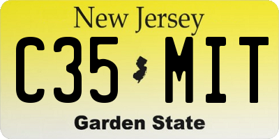 NJ license plate C35MIT