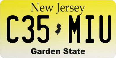 NJ license plate C35MIU