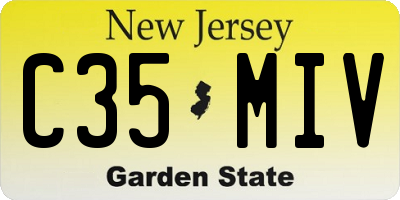 NJ license plate C35MIV