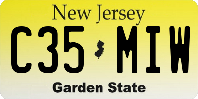 NJ license plate C35MIW