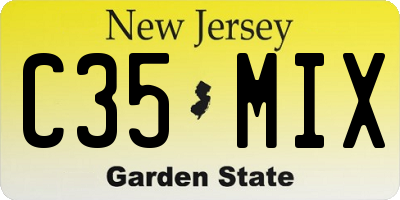 NJ license plate C35MIX