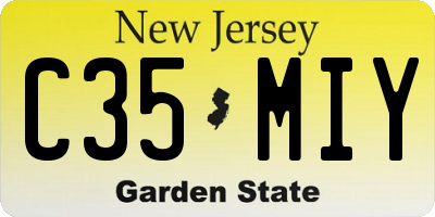NJ license plate C35MIY