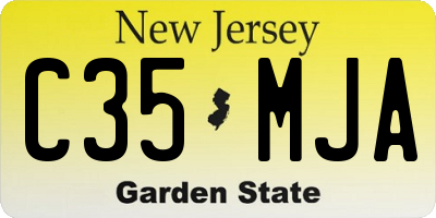 NJ license plate C35MJA