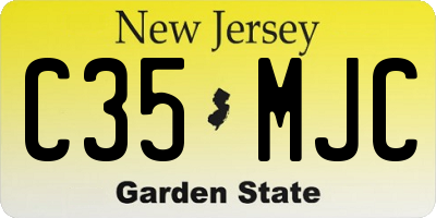 NJ license plate C35MJC