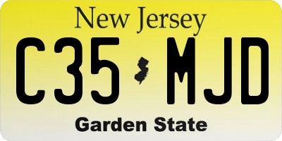 NJ license plate C35MJD