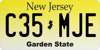 NJ license plate C35MJE