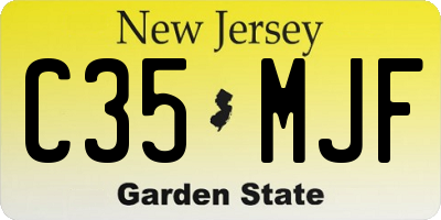 NJ license plate C35MJF