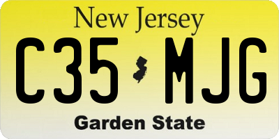 NJ license plate C35MJG