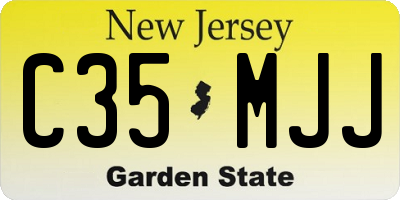 NJ license plate C35MJJ
