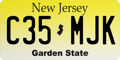 NJ license plate C35MJK