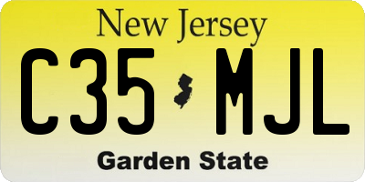 NJ license plate C35MJL