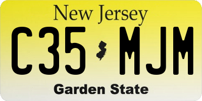 NJ license plate C35MJM