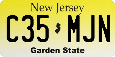 NJ license plate C35MJN
