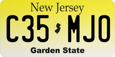 NJ license plate C35MJO