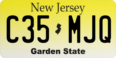 NJ license plate C35MJQ