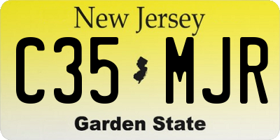 NJ license plate C35MJR