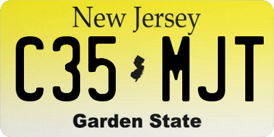 NJ license plate C35MJT