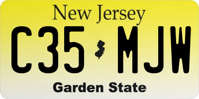 NJ license plate C35MJW