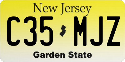 NJ license plate C35MJZ