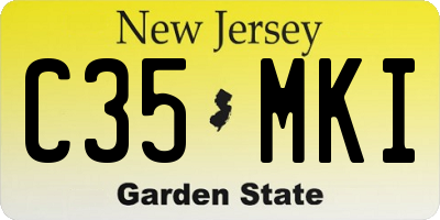 NJ license plate C35MKI