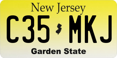 NJ license plate C35MKJ