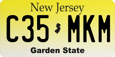 NJ license plate C35MKM