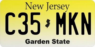 NJ license plate C35MKN