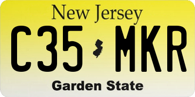NJ license plate C35MKR