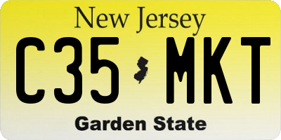 NJ license plate C35MKT