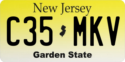 NJ license plate C35MKV