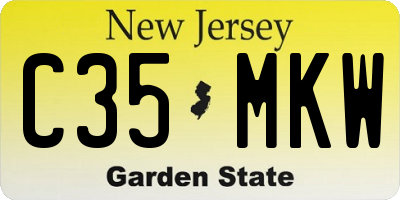 NJ license plate C35MKW