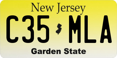 NJ license plate C35MLA