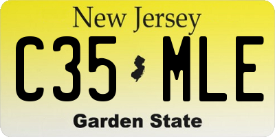 NJ license plate C35MLE