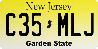 NJ license plate C35MLJ