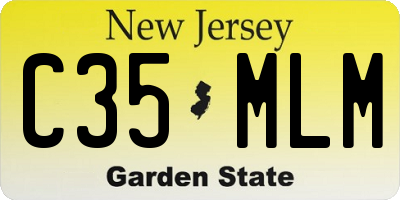 NJ license plate C35MLM