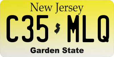 NJ license plate C35MLQ