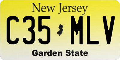 NJ license plate C35MLV