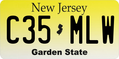 NJ license plate C35MLW