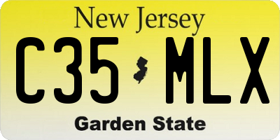 NJ license plate C35MLX