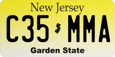 NJ license plate C35MMA