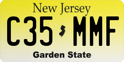 NJ license plate C35MMF