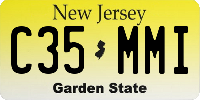 NJ license plate C35MMI
