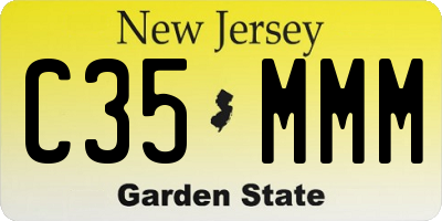 NJ license plate C35MMM