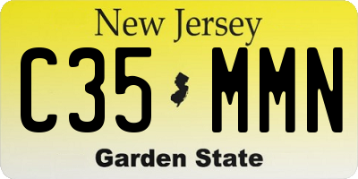 NJ license plate C35MMN