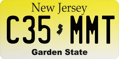 NJ license plate C35MMT