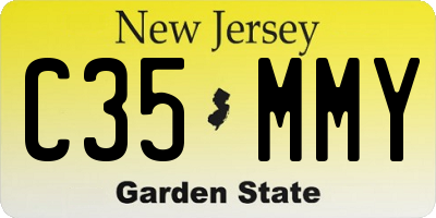 NJ license plate C35MMY