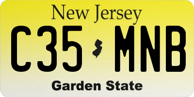 NJ license plate C35MNB