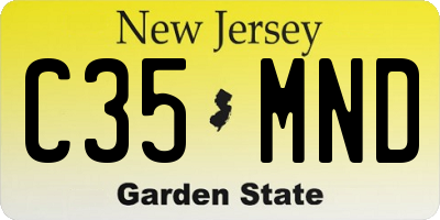 NJ license plate C35MND